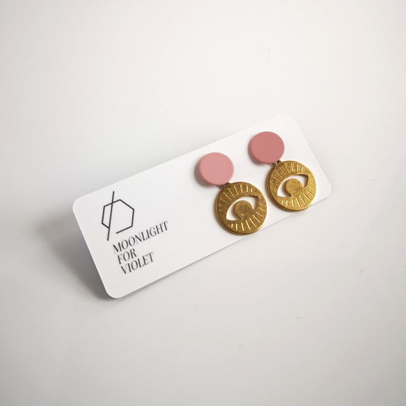 Evil Eye Dangles - Petal Pink