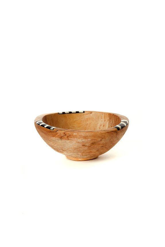 Wild Olive Wood & Bone Bowl - 4"