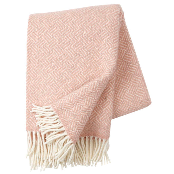 Klippan Samba Brushed Lambs Wool Throw, Rose Cloud