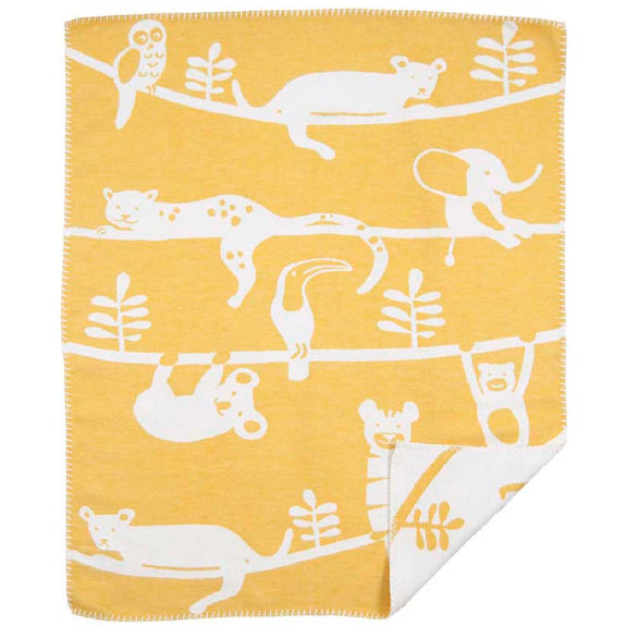 Klippan Siesta Organic Brushed Cotton Baby Blanket, Yellow