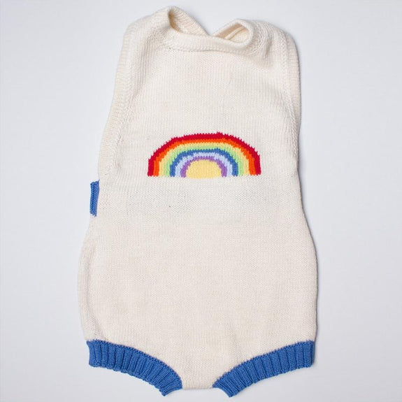 Organic Knitted Baby Romper - Rainbow