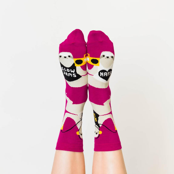 Women's Crew Socks Sloth Life