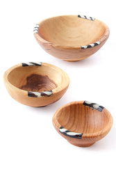 Wild Olive Wood & Bone Bowl - 4"