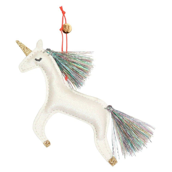 Unicorn Glitter Fabric Tree Decoration