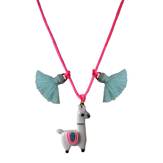 White Llama and Tassel Necklace